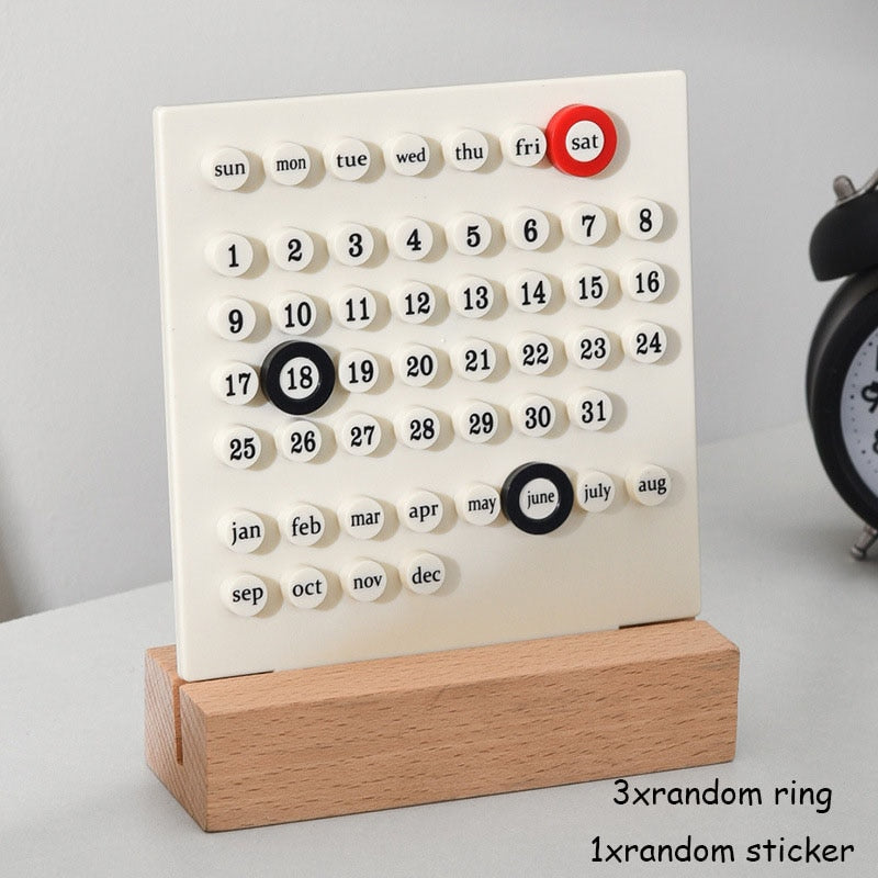 Minimalistisk kalender-ring smykke tilbehør