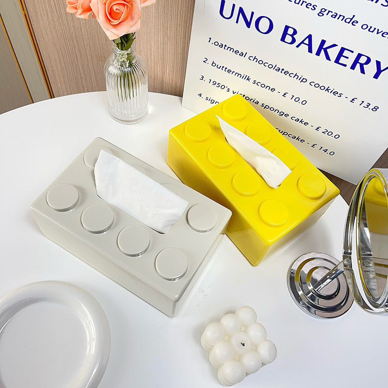 Moderne vægmonteret tissueholder med legende blokdesign