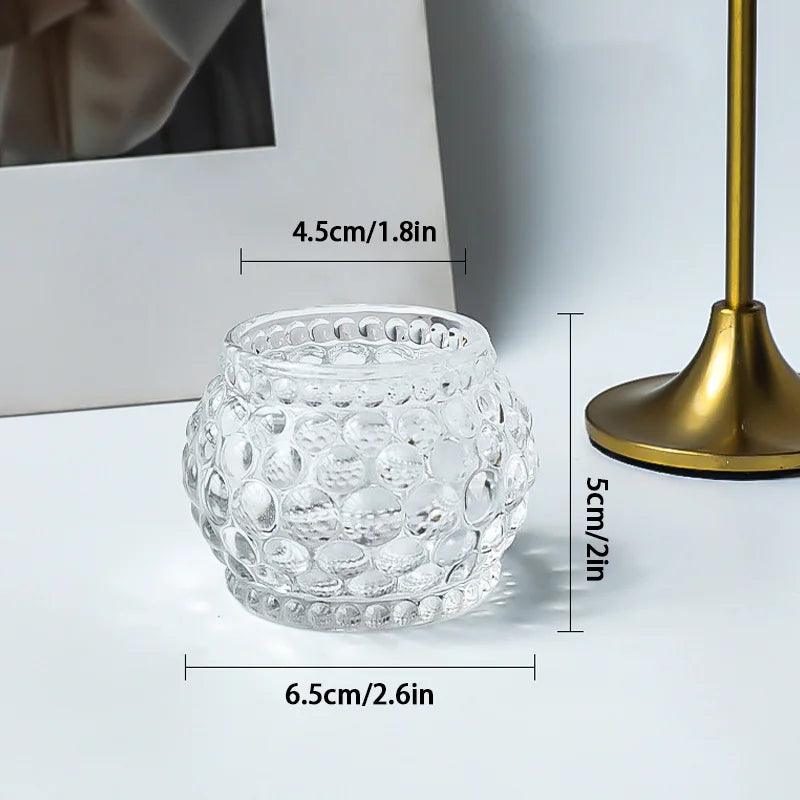 Elegant bølget tekstureret glas lysestage