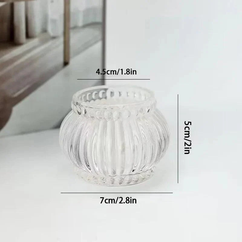 Elegant bølget tekstureret glas lysestage