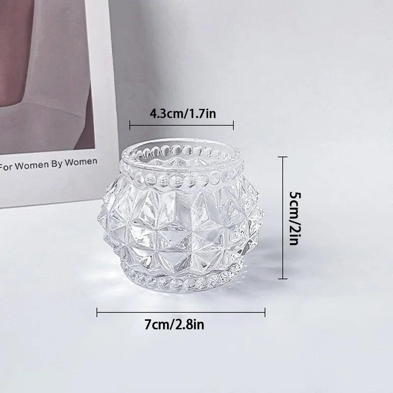 Elegant bølget tekstureret glas lysestage