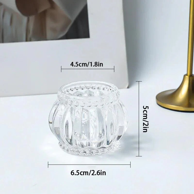 Elegant bølget tekstureret glas lysestage